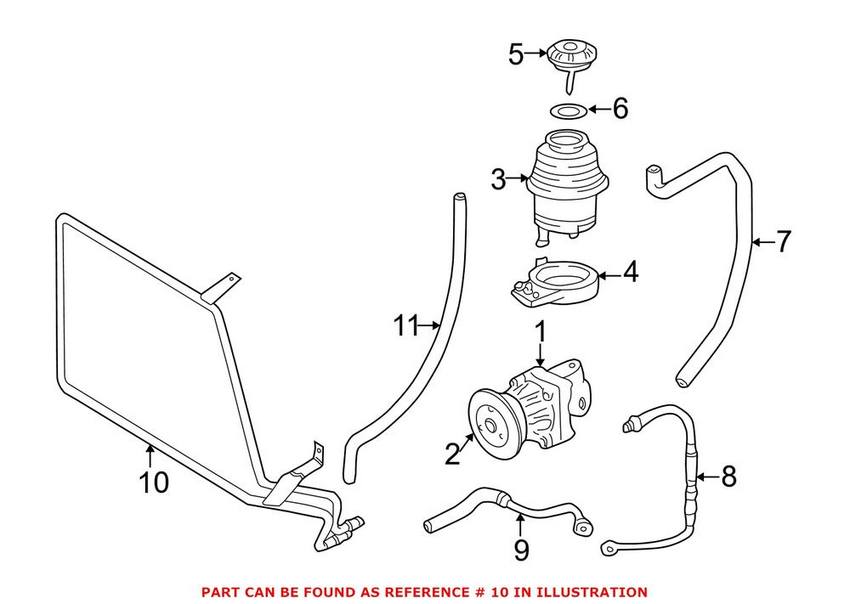 BMW Power Steering Cooling Line 32411093638